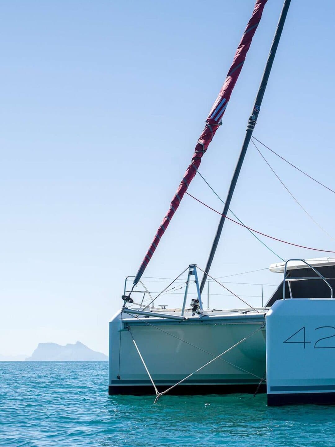 Leopard 42 catamaran on calm water