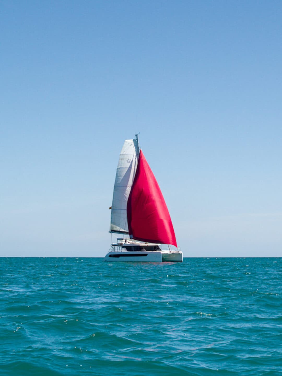 Catamaran sailing offshore