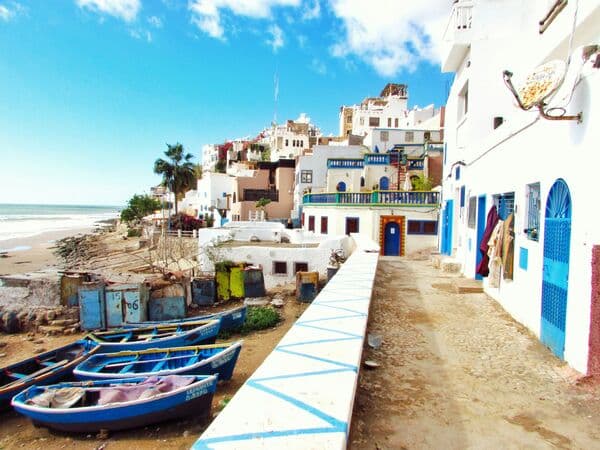 Aerial view of Tangier, Morocco from the water